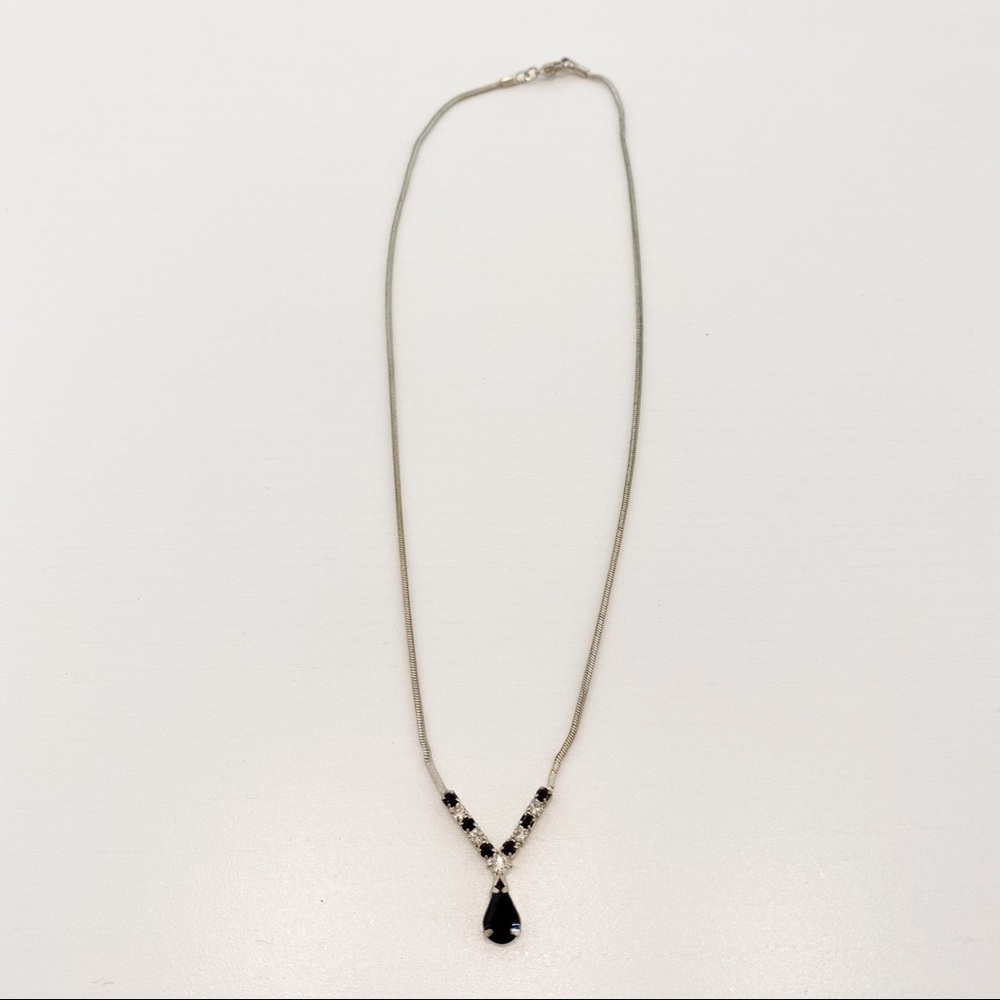 Black and Clear Stone Necklace